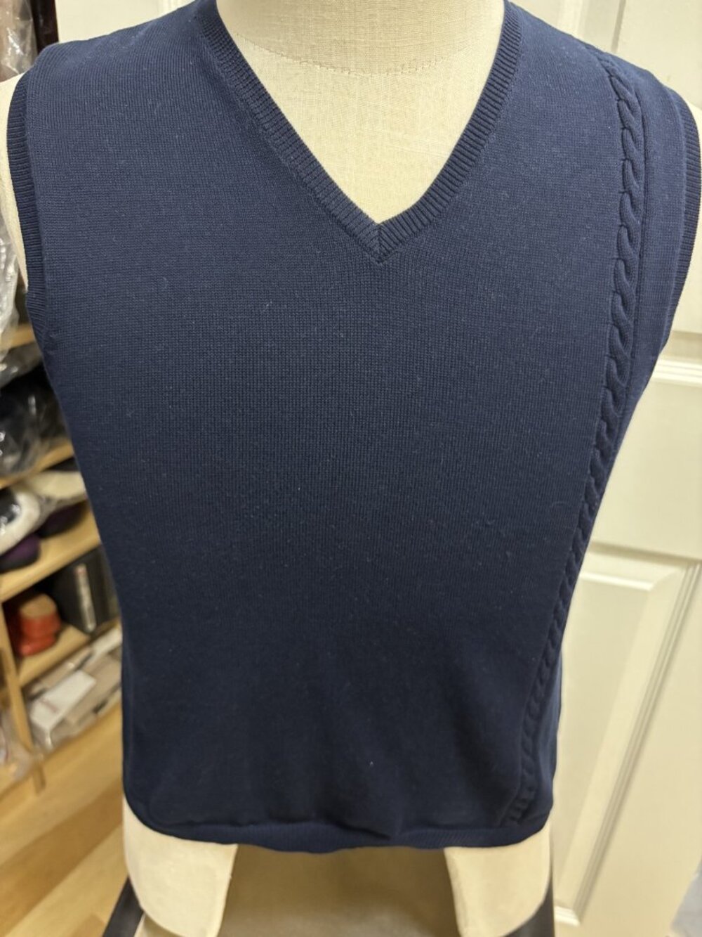 Pendleton deep navy,  sleeveless, vneck vest/top